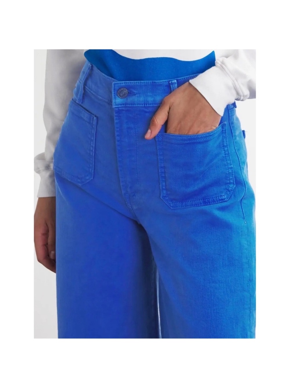 MOTHER Lil Patch Pocket Undercover Sneak in Snorkel Blue Size 27 - Picture 2 of 10